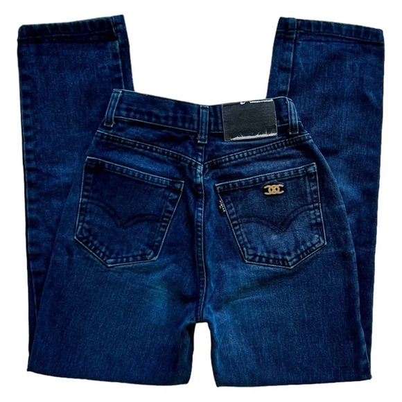 Vintage Dark Wash High Waisted Jeans - Picture 1 of 7